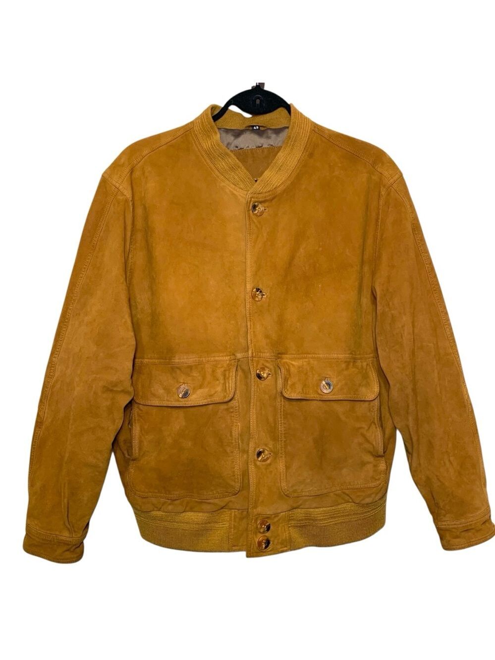 Vintage Mephisto Brown Suede Bomber Aviator Jacket Soft Goat Leather Sz 48 (M/L)